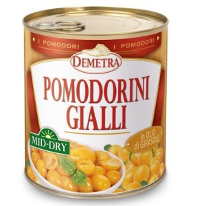 Yellow cherry tomatoes, semi-dried in oil, DEMETRA, 750 g / 450 g